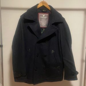 AMERICAN EAGLE Navy Wool Peacoat Size Large